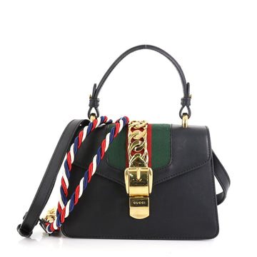 Gucci Sylvie Top Handle Bag Leather Mini