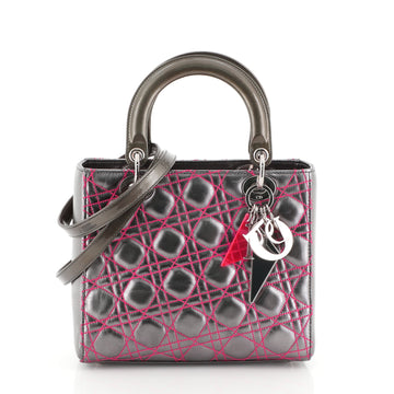 Christian Dior Lady Dior Handbag Anselm Reyle Cannage Quilt Leather Medium