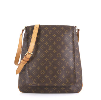 Louis Vuitton Musette Salsa Handbag Monogram Canvas GM Brown 444825