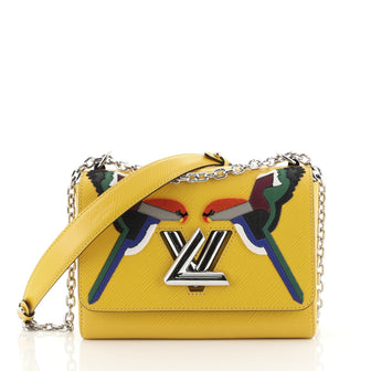 Louis Vuitton Twist Handbag Bird Motif Epi Leather MM Yellow 4450114