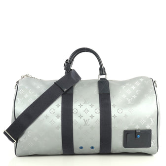 Louis Vuitton Keepall Bandouliere Bag Limited Edition Monogram Satellite  Canvas 50 Blue 20229330
