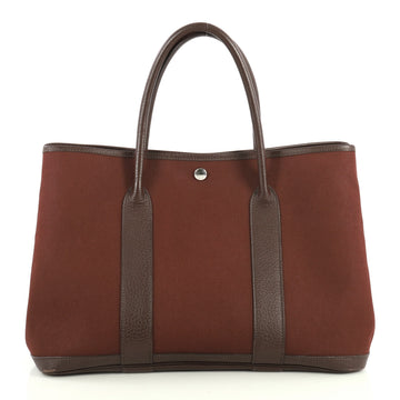 Hermes Garden Party Tote Toile and Leather 36 Red 4450125