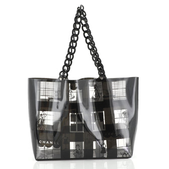 Chanel Coco Window Tote Printed Vinyl Large Black 4450127