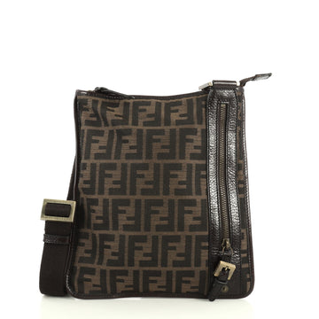 Fendi Vintage Flat Crossbody Bag Zucca Canvas Brown 4450147