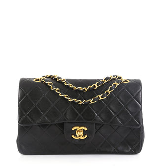 Chanel Vintage Classic Double Flap Bag Quilted Lambskin Small