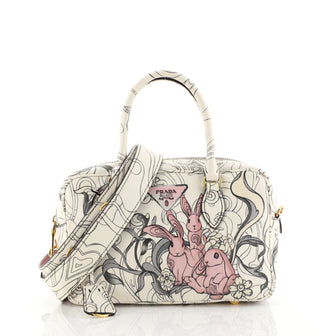 Prada Convertible Bauletto Bag Printed Saffiano Small Print 4450163