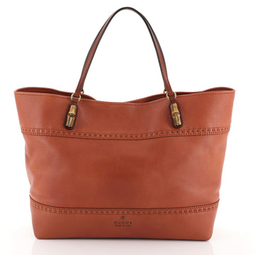 Gucci Laidback Crafty Tote Leather Large Orange 445018