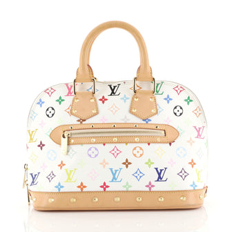 Louis Vuitton Alma Handbag Monogram Multicolor PM White 445051