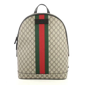 Gucci Web Backpack GG Coated Canvas Medium Brown 4452501