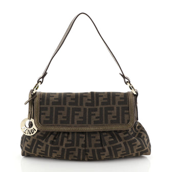 Fendi Chef Flap Bag Zucca Canvas Small Brown 445282