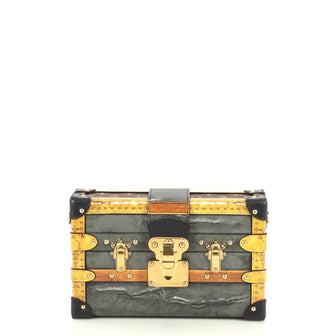 Louis Vuitton Petite Malle Handbag Limited Edition Time Trunk  Gray 445321