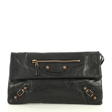 Balenciaga Envelope Clutch Giant Studs Leather Black 445341