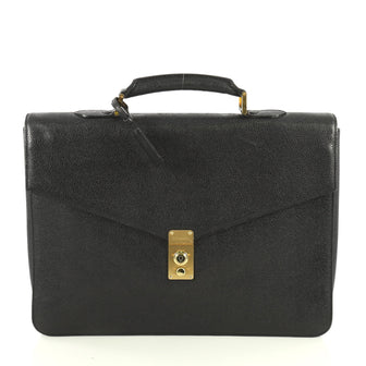 Chanel Vintage Lock Briefcase Caviar Large Black 445373