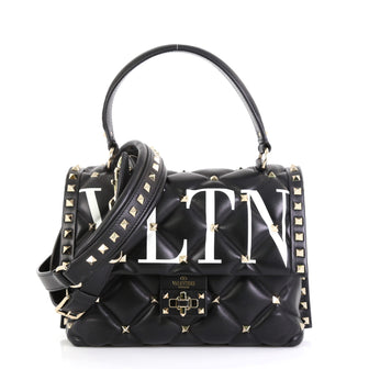 Valentino VLTN Candystud Top Handle Bag Printed Leather Medium