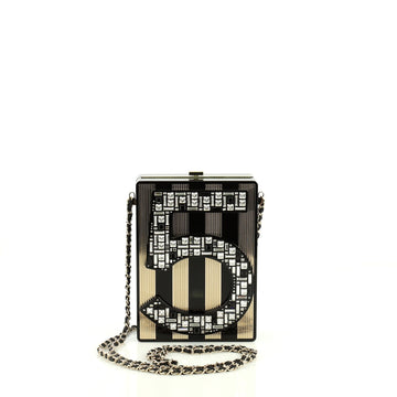Chanel No. 5 Minaudiere Embellished Plexiglass Black 445583