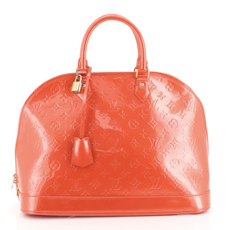 Louis Vuitton Alma Handbag Monogram Vernis MM Orange 4458001