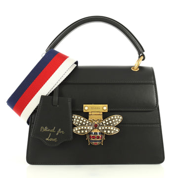 Gucci Queen Margaret Top Handle Bag Leather Small Black 445902