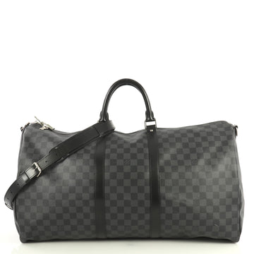 Louis Vuitton Keepall Bandouliere Bag Damier Graphite 55 Black 445951