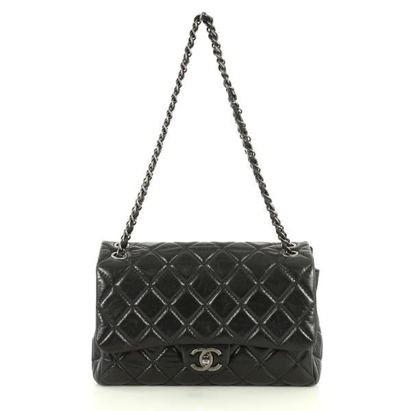 Coco Soft Flap Bag Quilted Glazed Calfskin Jumbo