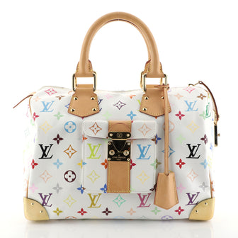 Louis Vuitton Speedy Handbag Monogram Multicolor 30 White 446071