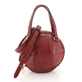 Gucci Tifosa Convertible Shoulder Bag Glazed Leather Mini Red 446132