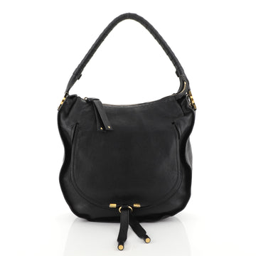 Chloe Marcie Nude Hobo Leather Medium Black 446171
