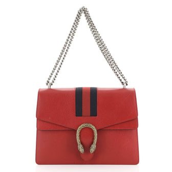 Gucci Web Dionysus Bag Leather Medium Red 446181