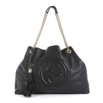 Gucci Soho Chain Strap Shoulder Bag Leather Large Black 446231