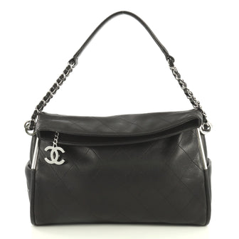 Chanel Ultimate Soft Hobo Quilted Leather Medium Black 446383