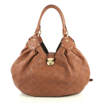 Louis Vuitton L Hobo Mahina Leather Brown 446411