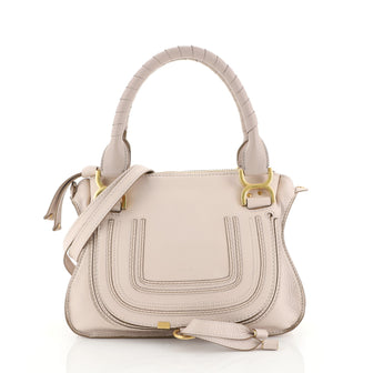 Chloe Marcie Satchel Leather Small Neutral 446481