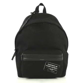 Saint Laurent City Backpack Canvas Medium Black 446521