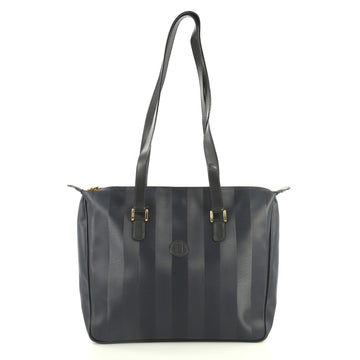 Fendi Vintage Pequin Shoulder Bag Nylon Large Blue 4465911
