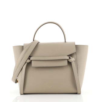Celine Belt Bag Textured Leather Micro Neutral 446597