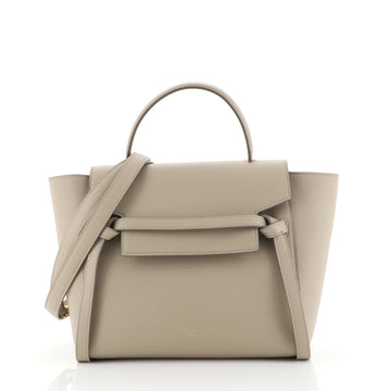 Celine Belt Bag Textured Leather Micro Neutral 446597