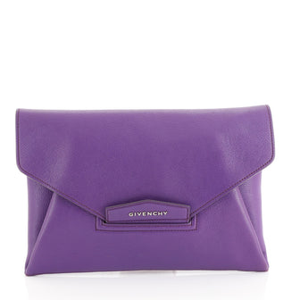 Givenchy Antigona Envelope Clutch Leather Medium Purple 446616