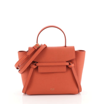 Celine Belt Bag Textured Leather Nano Red 4466741