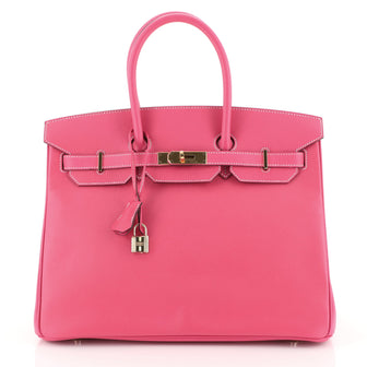 Hermes Birkin Handbag Pink Epsom with Gold Hardware 35 Pink 4466768