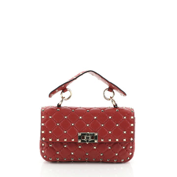 Valentino Rockstud Spike Flap Bag Quilted Leather Small