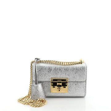 Gucci Padlock Shoulder Bag Leather Small Metallic 4466774