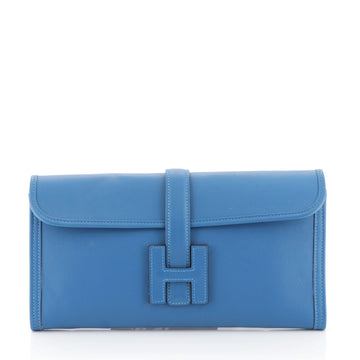 Hermes Jige Elan Clutch Swift 29 Blue 446692
