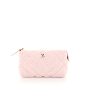 Chanel CC Cosmetic Pouch Quilted Lambskin Small Pink 4467225