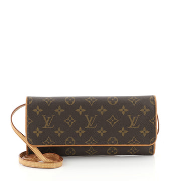 Louis Vuitton Twin Handbag Monogram Canvas GM Brown 446724