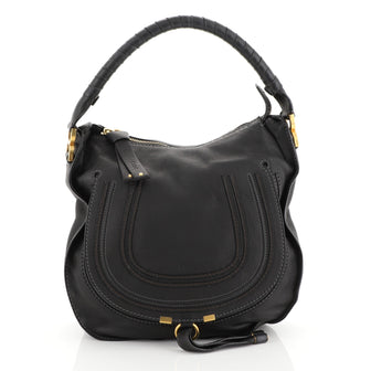 Chloe Marcie Shoulder Bag Leather Medium Black 446727