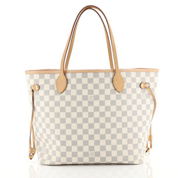 Louis Vuitton Neverfull NM Tote Damier MM White 446731