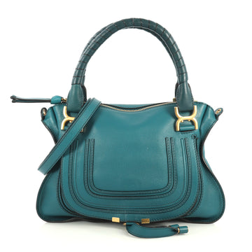 Chloe Marcie Satchel Leather Medium Blue 4467501