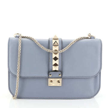 Valentino Glam Lock Shoulder Bag Leather Medium