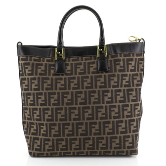 Fendi Convertible Tote Zucca Coated Canvas Brown 4469611