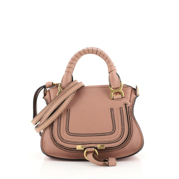Chloe Marcie Satchel Leather Baby Pink 446967