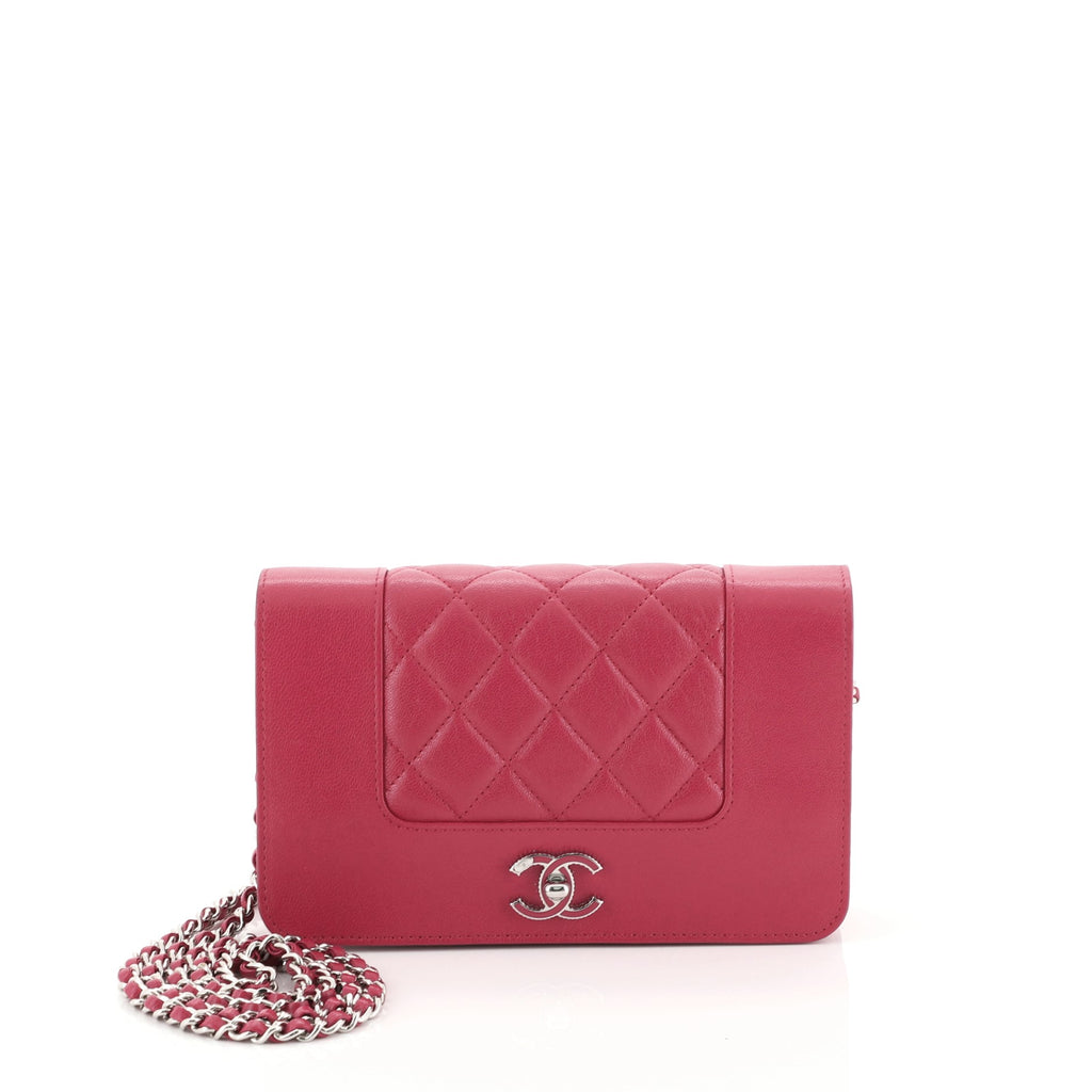 Chanel Mademoiselle Vintage Wallet on Chain Quilted Sheepskin Pink 224797150